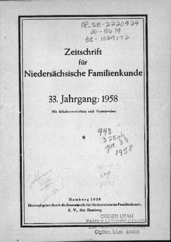 Zeitschrift für niederdeutsche Familienkunde 